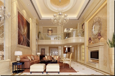 海天一色，奢華盡顯——歐式豪華三居樓中樓海景裝修實景賞析